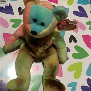 Ty peace bear beanie baby